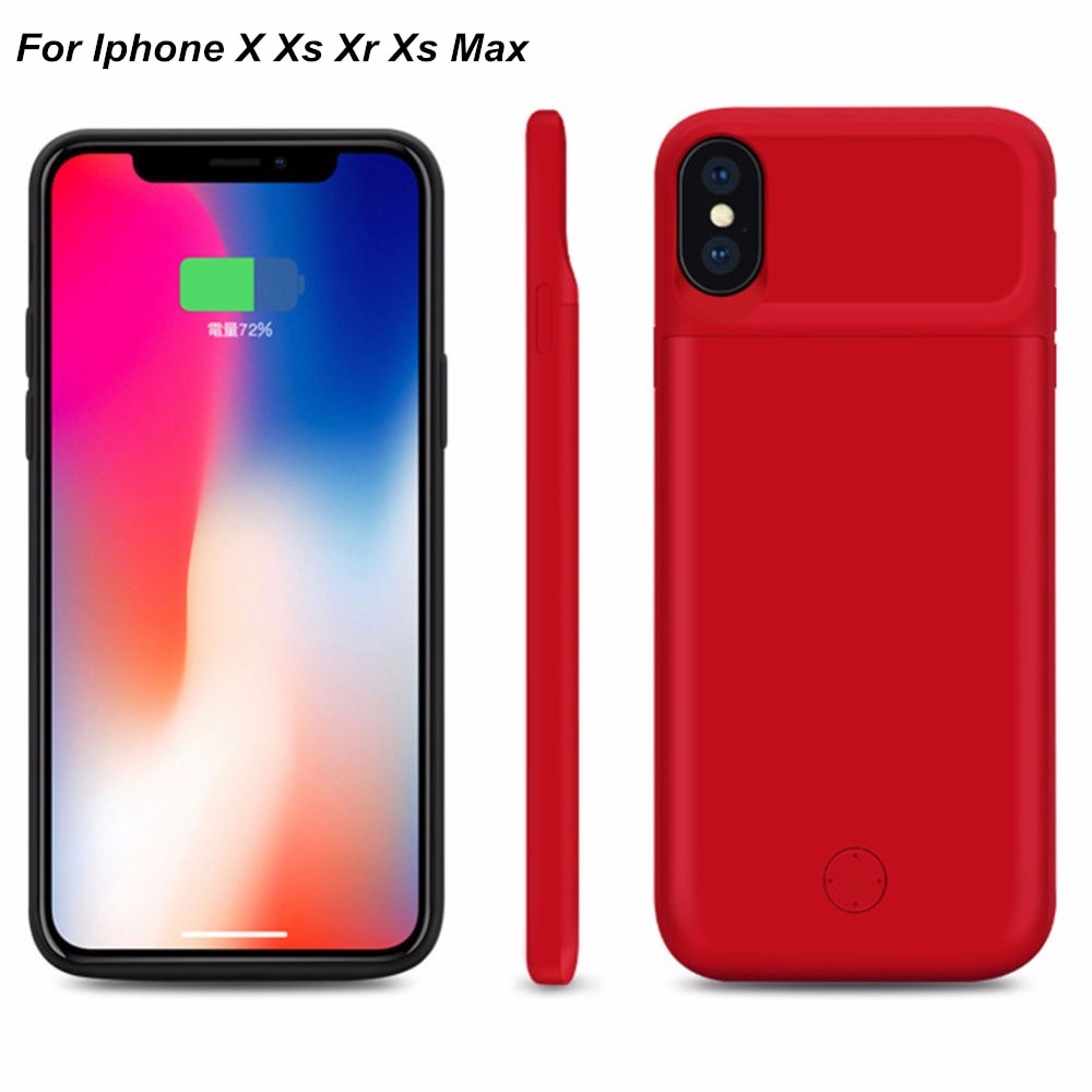 För iphone xs max batterifodral smart laddare silikagel materialskydd strömbank för iphone x xr xs max batterifodral