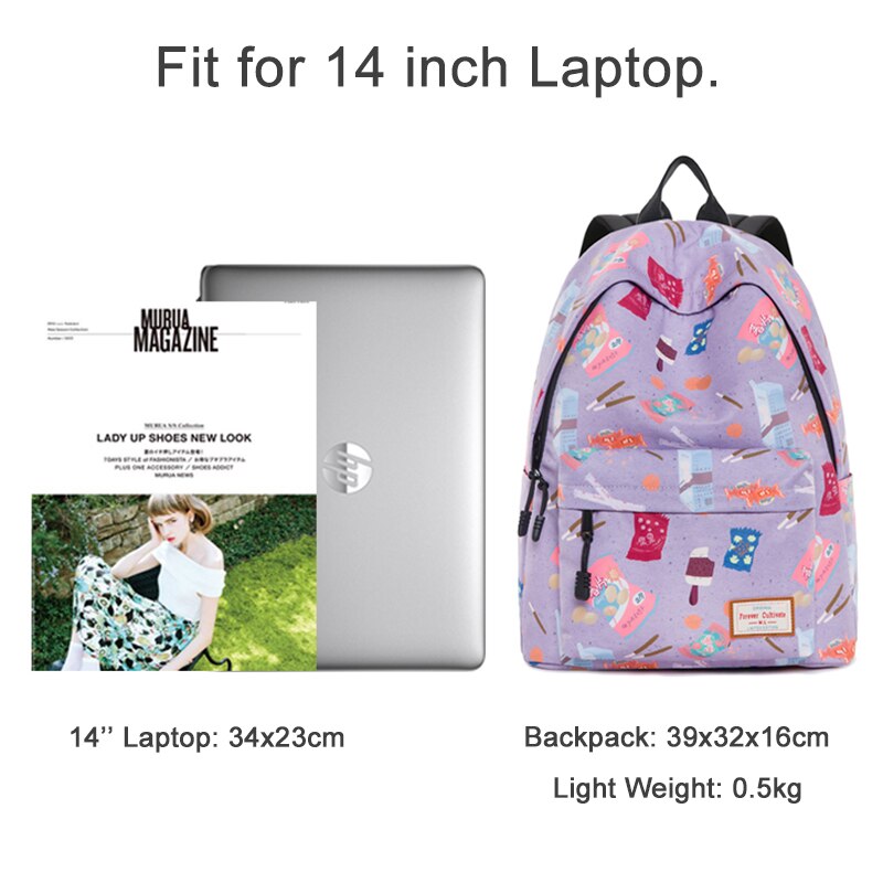 Forever Cultivate Backpack Women Canvas School Bag Girl Large Capacity College Student Bookbag 14'' Laptop Backpack