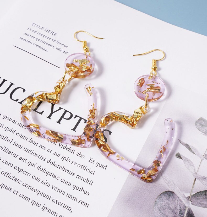 Flor seca irregular ornamentos molde de silicone para o coração brinco pingente camisola corrente decoração jóias fazendo encontrar arte