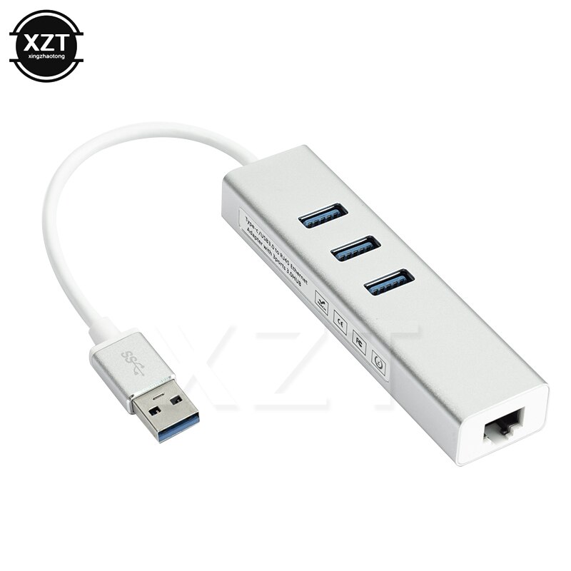 USB 3.0 Ethernet Adapter met 3 Poorten USB 3.0 HUB rj45 Gigabit Ethernet Lan 10/100/1000 Mbps netwerkkaart voor Macbook Laptop