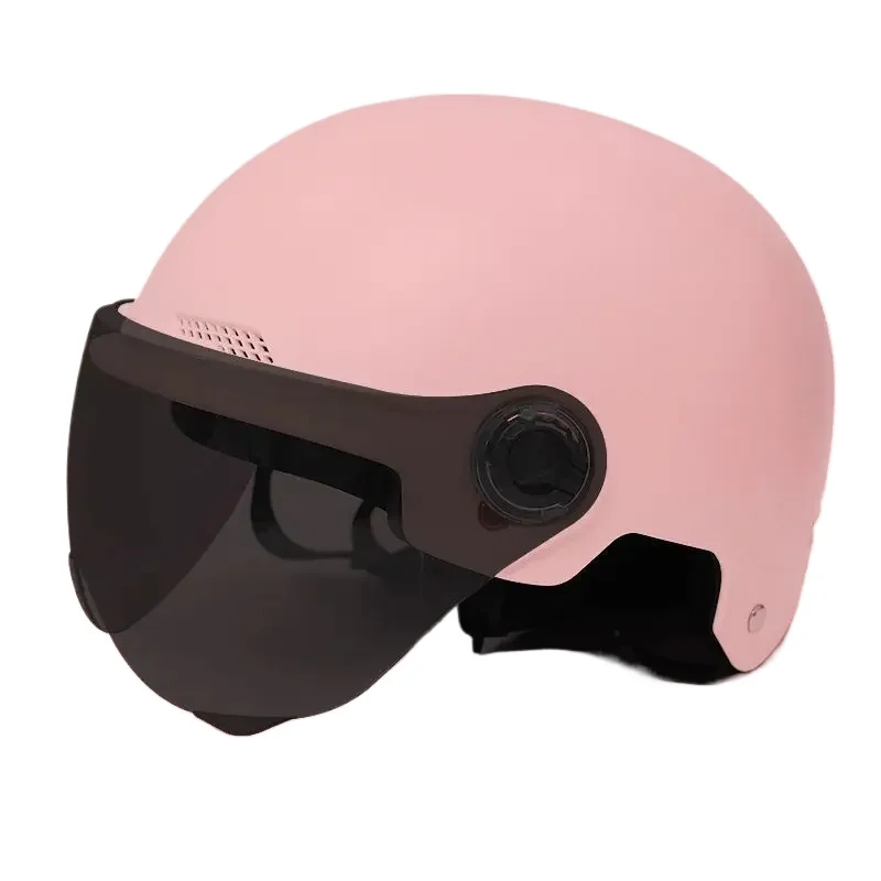 Riding Safety Helmets Lightweight Half Helmets with Goggles Reflective Stickers Sun Protection Adjustable in All Seasons: Pink