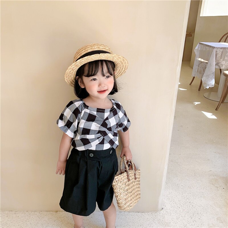 7726 bébé Fille Chemise À Carreaux Irréguliers – Grandado