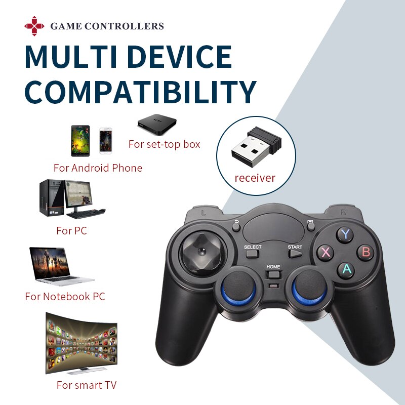 2.4G Wireless Game Gamepad Joystick Gamepad with USB Receiver for PS3 /PC/Android Smartphone/Super Console X
