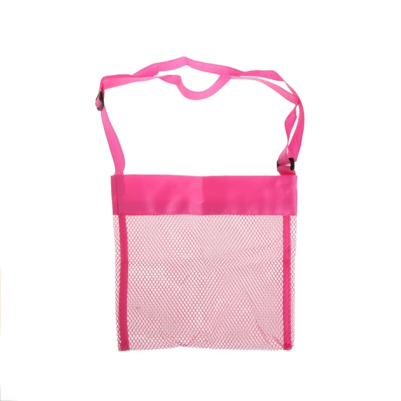 Bærbare børn sand væk mesh taske shell samling bærer legetøj opbevaring: Hot pink