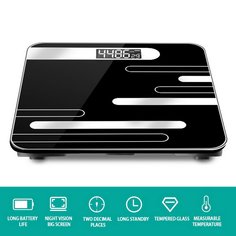Gulv krop skala glas smarte elektroniske vægte usb opladning lcd display krop, der vejer hjem digital vægt skala: 5