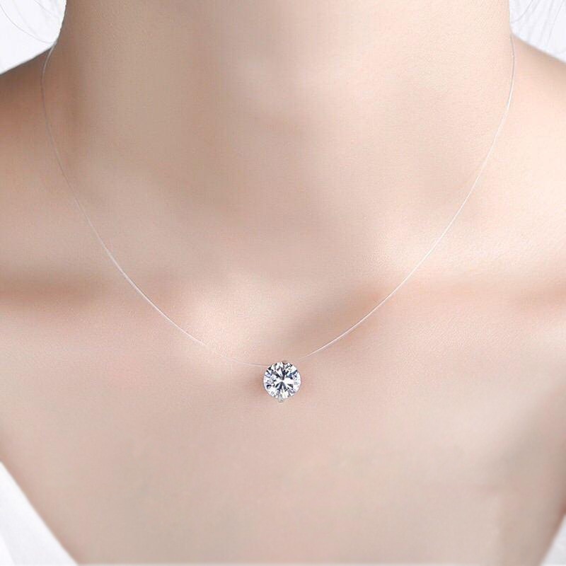 Collar de cristal con colgante de circonita para mujer, Gargantilla brillante, joyería fina,