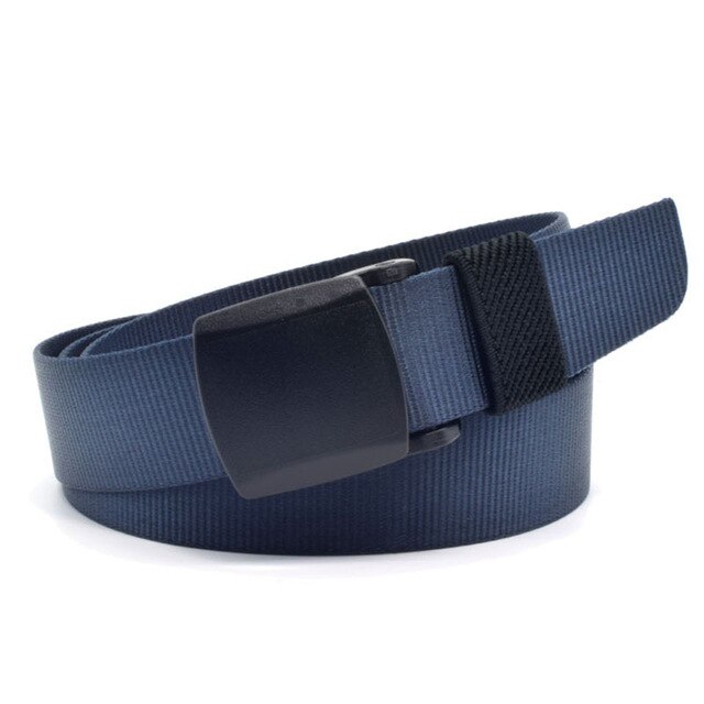 Beste ybt kinder canvas riem plastic gladde gesp riem tieners anti-allergie studenten vrije tijd buitensport training riem: B blauw / 90cm