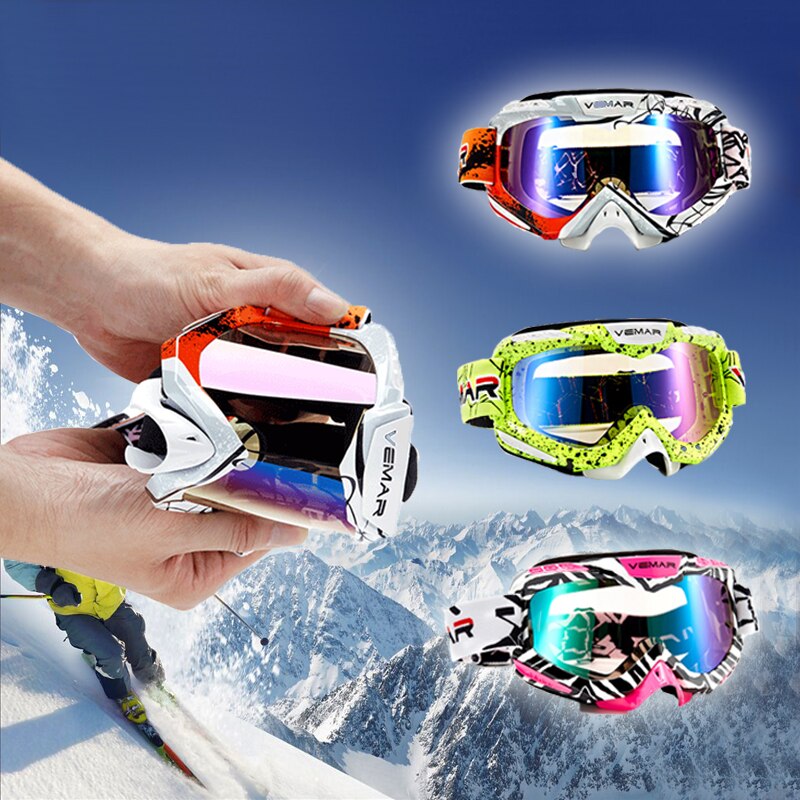 Ski Goggles Snowboard Brillen Anti-Fog Grote Ski Masker Bril Sneeuwscooter Man Vrouwen Gafas Outdoor Sport Moto Fietsen Zonnebril