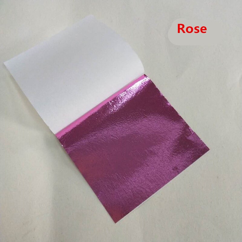 100 stk farve imiteret bladguld folie ark kobber blad til forgyldning kunst arbejde negle dekoration 9 x 9cm rose guld blad folie papir