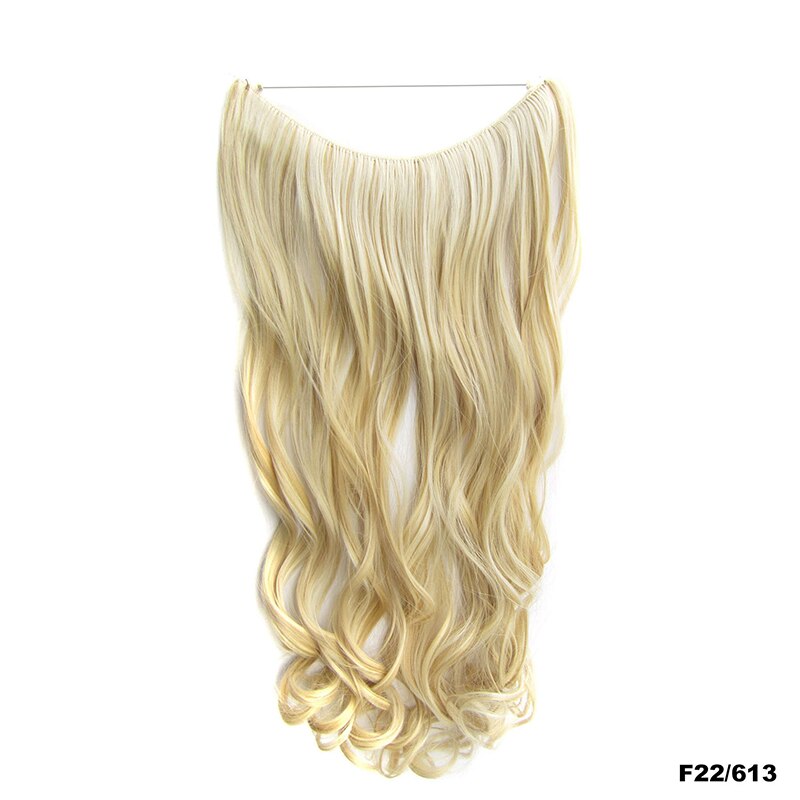 Similler-extensiones de cabello sintético para mujer, hilo Invisible de 24 pulgadas, sin Clips, rizado largo, línea de pescado secreta, 100g