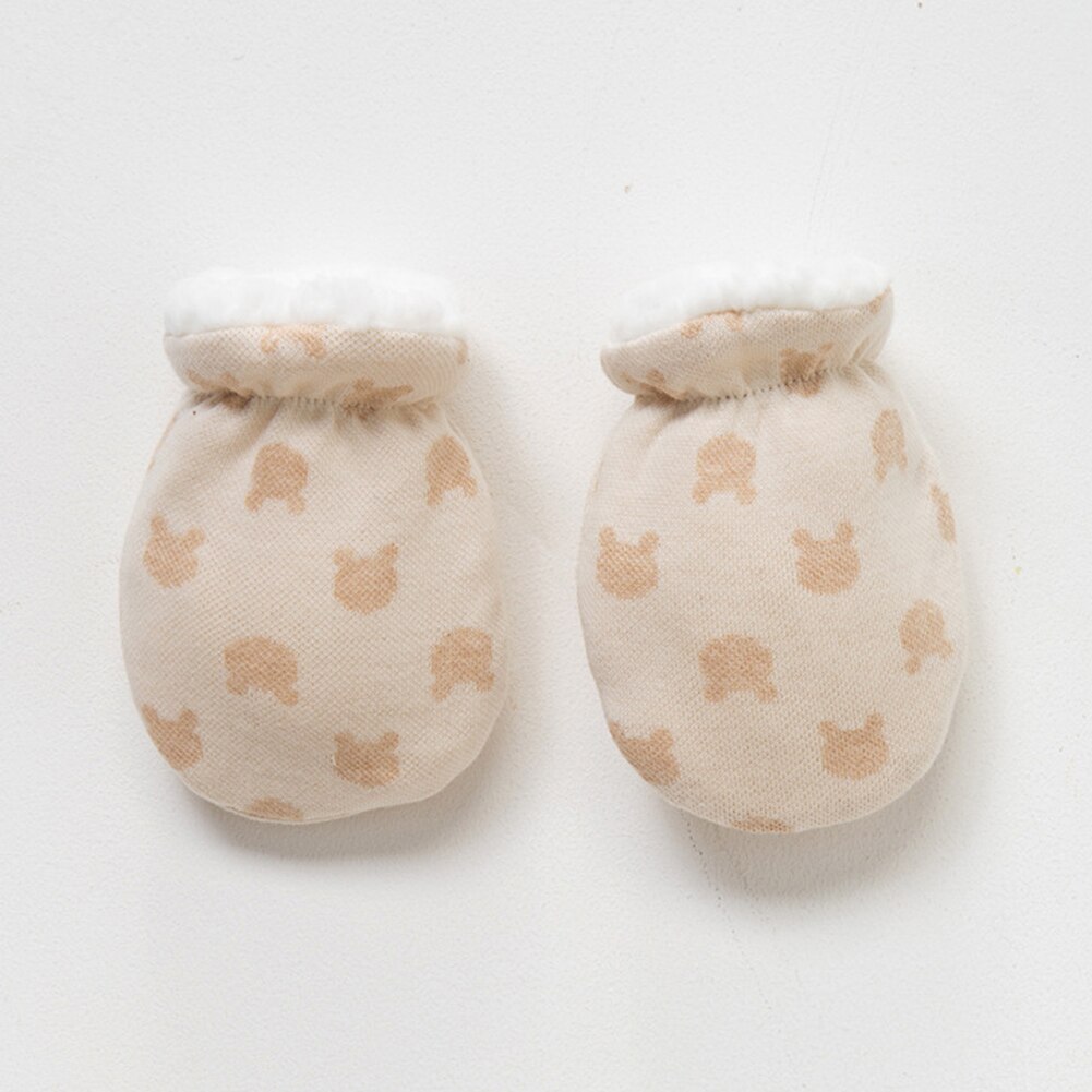 1 par de guantes de algodón para bebés recién nacidos, mitones antiagarre para bebés, invierno, engrosamiento cálido de lana, calentadores de manos, para de bebé chico