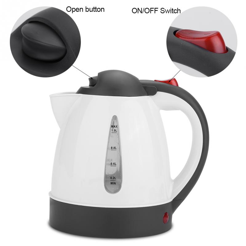 1000 ML Car Kettle Portable Water Heater Travel Auto 24V Car Water Kettle for Tea Coffee Stainless Steel Large Capacity