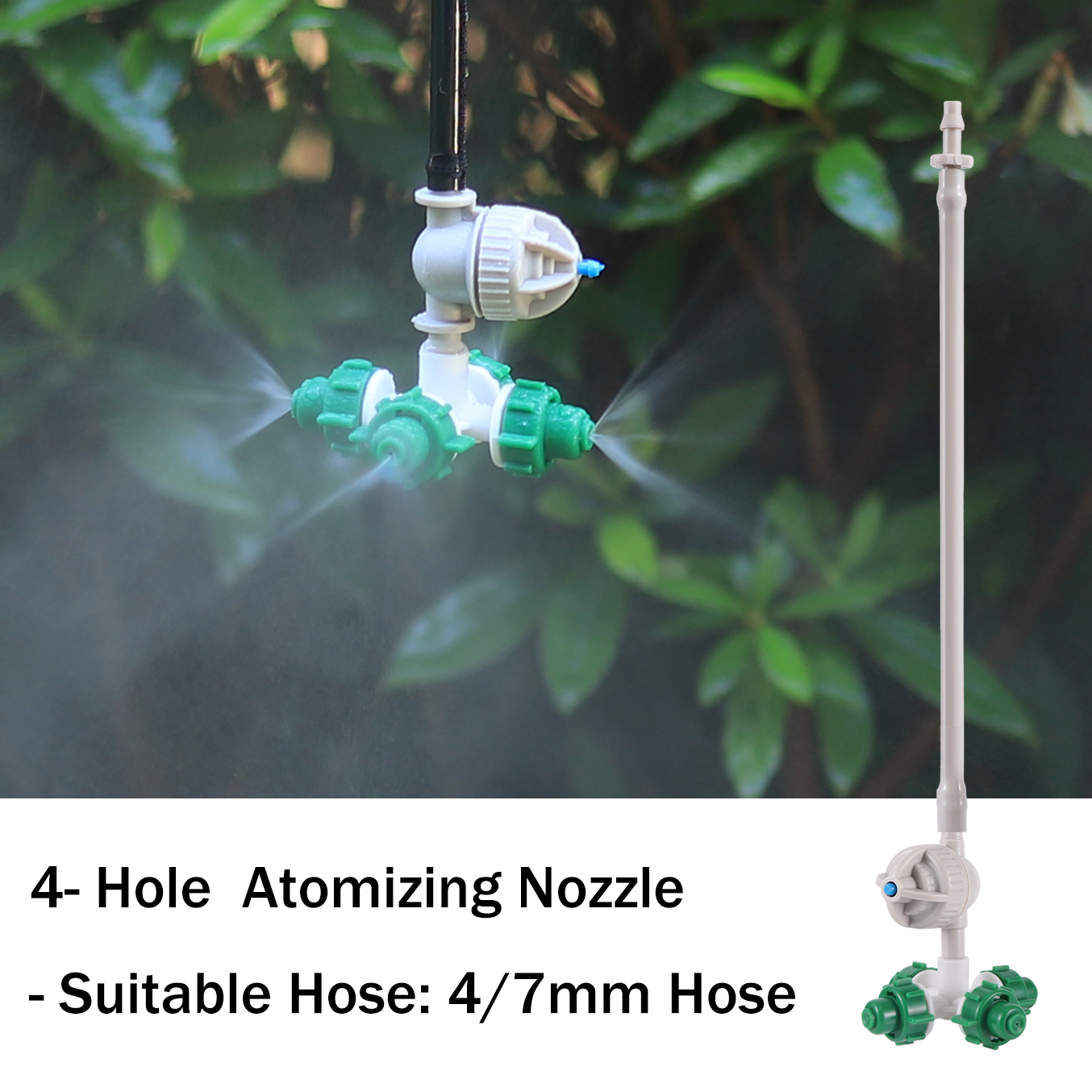 Plante plen dyse hage kryss forstøvningsdyse drivhus sprinkler hengende vanning luftfukting forstøvningsdyse: Grønn