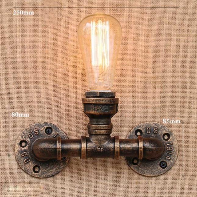 retro Industrie Zauberstab Lampe Jahrgang eisen rost Wasser rohr Lampen E27 Dachgeschoss Licht Überzogene Innen Beleuchtung Hause schlafzimmer Restaurant Deko