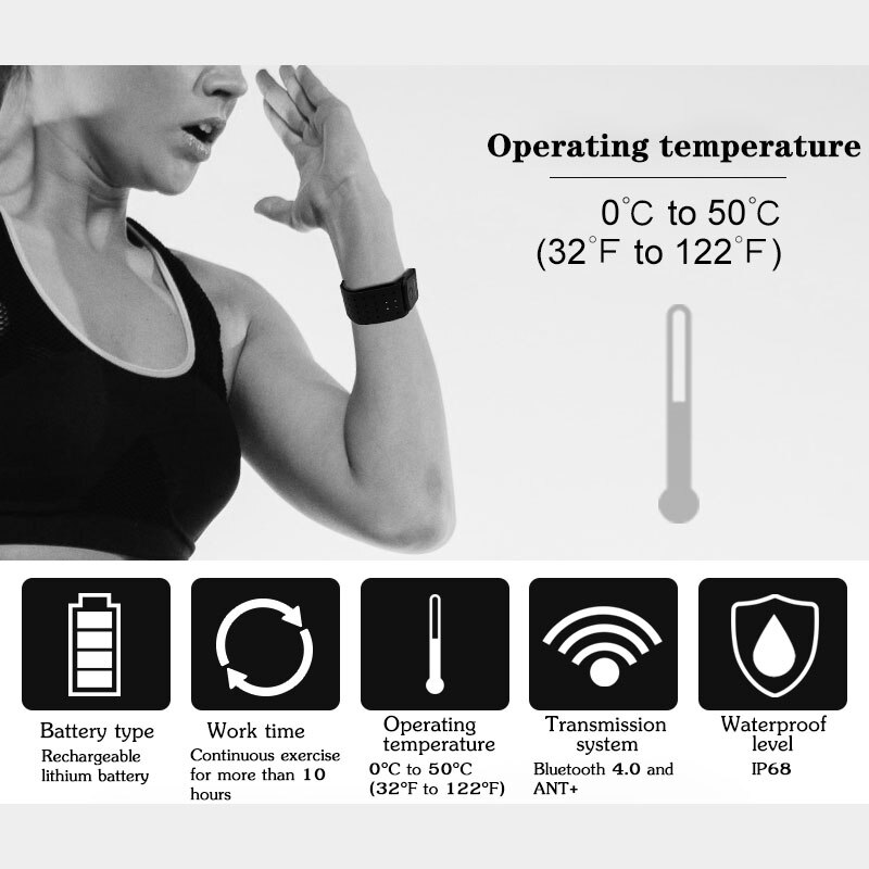 Waterproof Heart Rate Monitor Hand Strap Bluetooth-Compatible ANT+ Fitness Smart Sensor For Wahoo Garmin For Gym Outdoor Sports