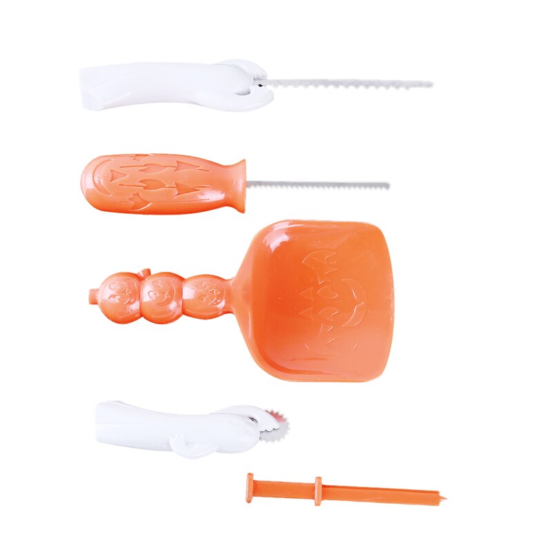 5 Stks/set Rvs Multifunctionele Pompoen Carving Kit Halloween Graveren Keuken Accessoires: Default Title