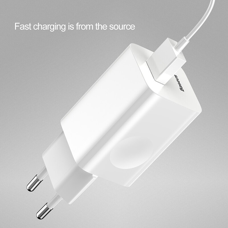 Baseus 24W Quick Charge 3.0 Usb Charger Ac Adapter Voor Draadloze Oplader Reizen Mobiele Telefoon Oplader Voor Iphone X xs Samsung S8