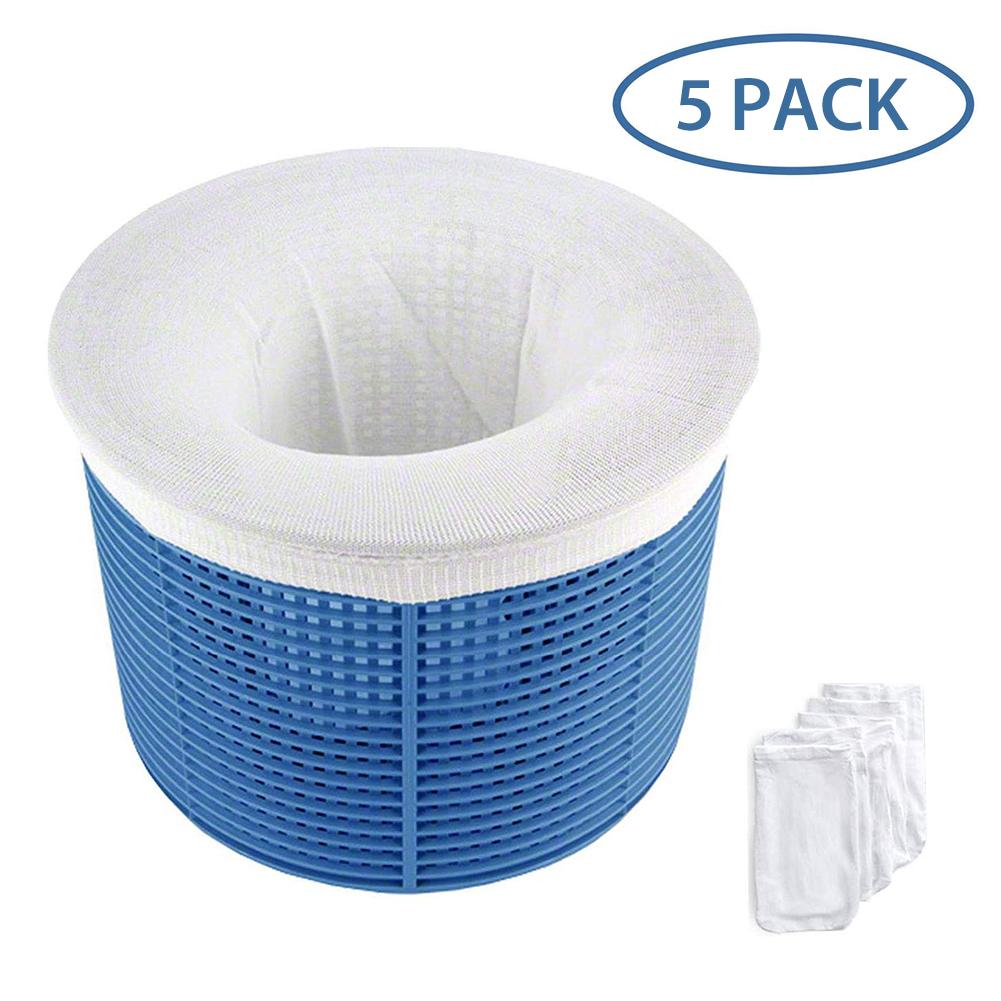 5/10/20 stk filter oppbevaring basseng skimmer sokker nylon svømmebasseng filter sokker for kurver skimmers hvit basseng rekvisita: 5 stk