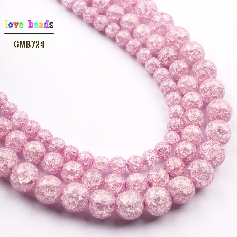 Jasnofioletowy pęknięty kryształ robić wyrobu biżuterii 6 8 10mm liliowy kwarcowy okrągły koraliki Diy bransoletka hurtownia Perles