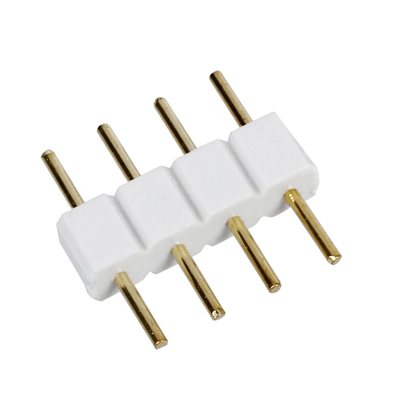 10Pcs 4 Pin Connector Adapter for RGB LED SMD Strip Stripe Waterproof &amp; 5Pcs Male To Male 4 Pin RGB Wire Connectors White for LE