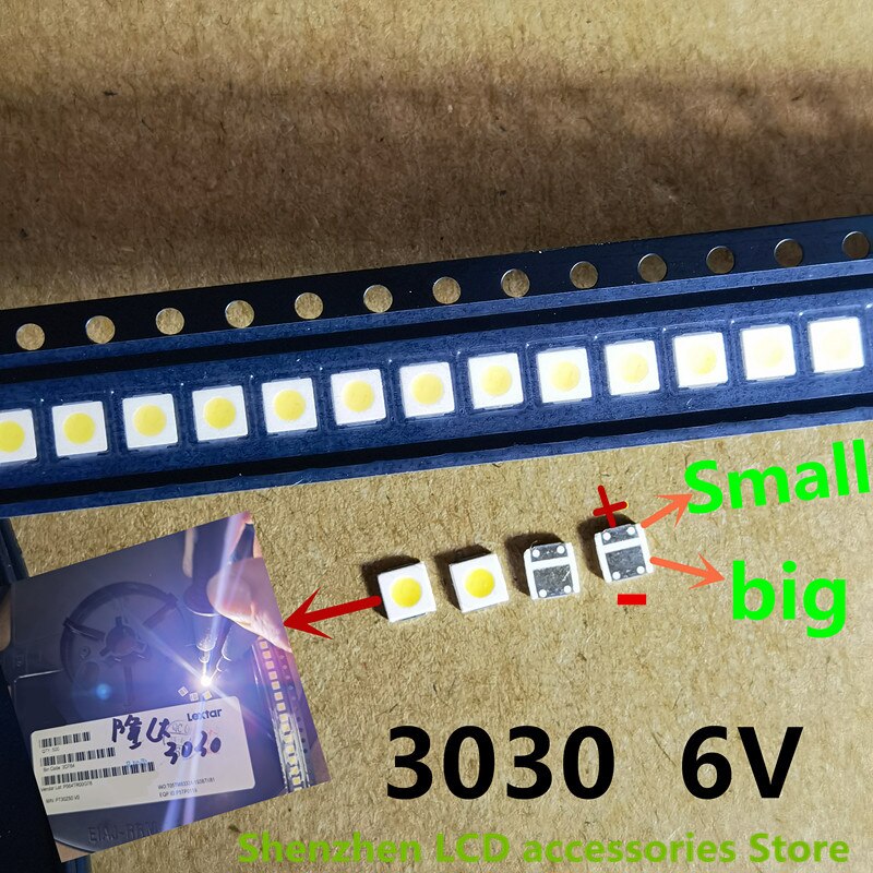 FOR LG LED tv backlight 2835 3030 3535 3V 6V 1W 3W kit electronique led for lcd tv repair Cool cold white: 3030 6v  650PCS