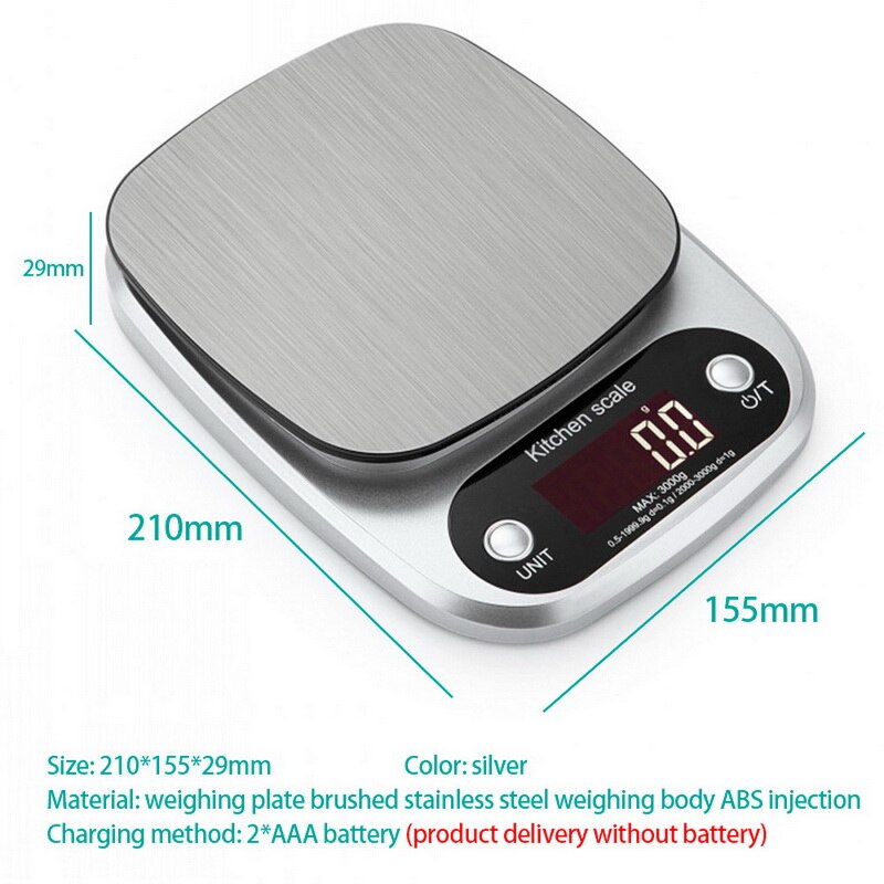 5kg/0.1g köks digital matvåg mycket exakt vägande matvåg hushållsvåg matlagningsmåttverktyg g/oz/ml/fl