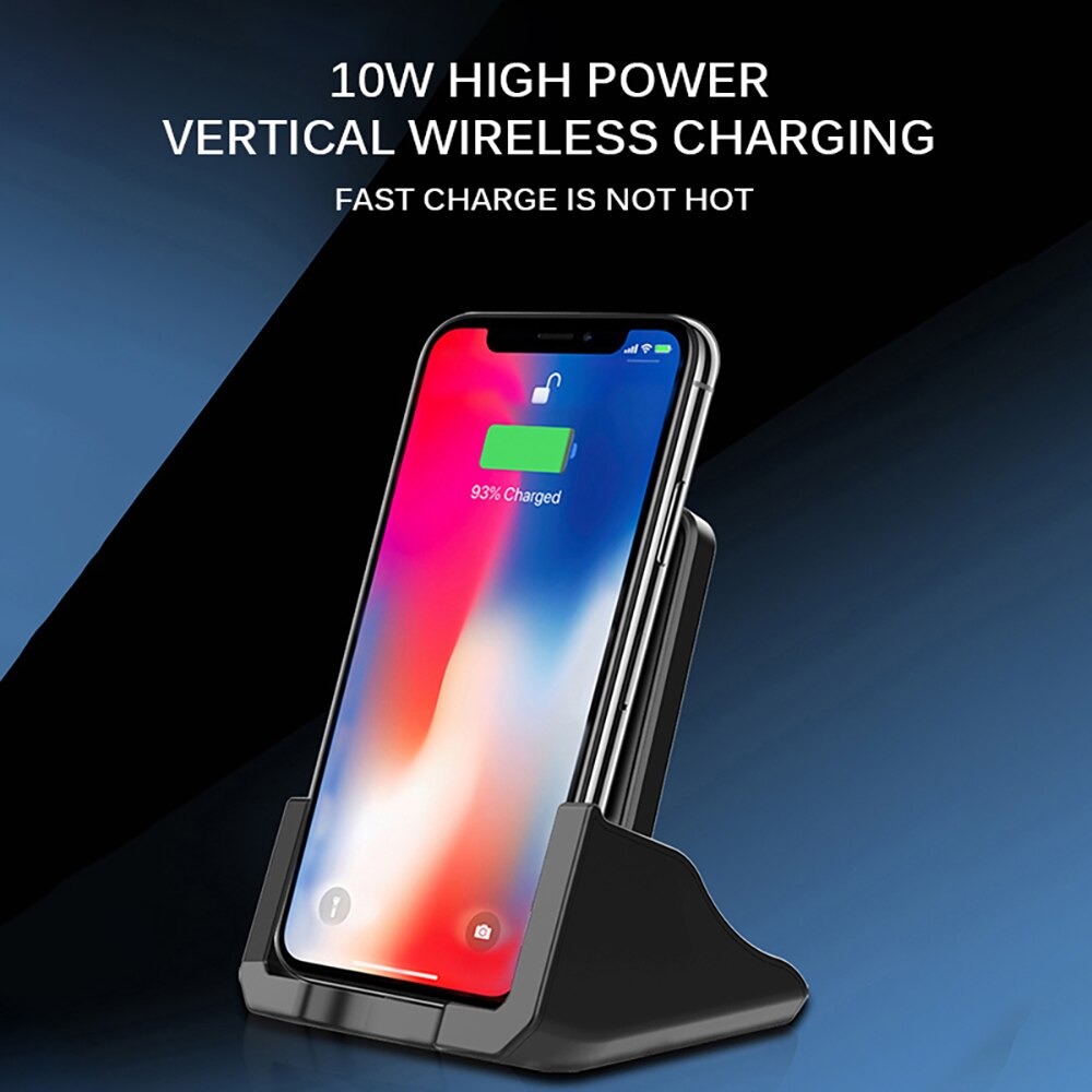 Qi Wireless Charger Fast Desktop Wirless Charging Pad Stand Dock For Samsung Galaxy S10 S1 Huawei 10W Wireless Charging Stand