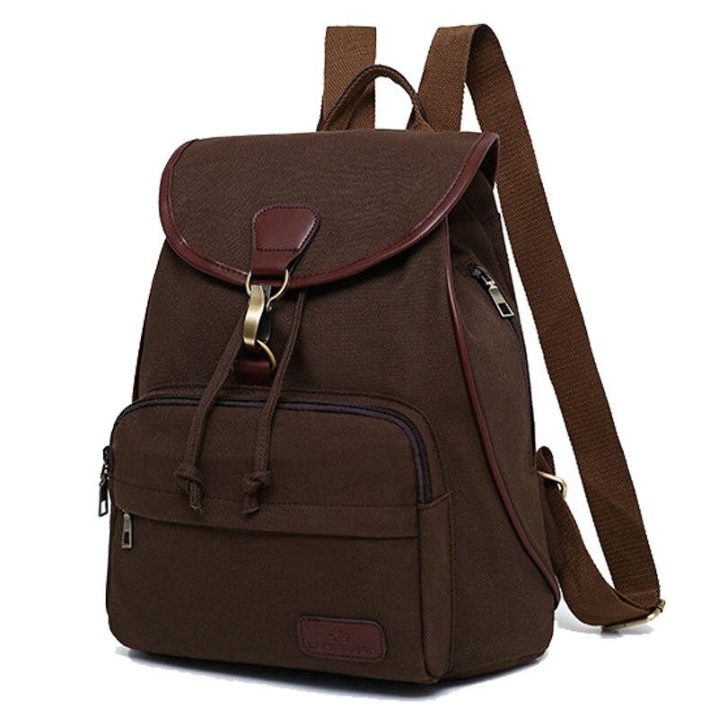 Chuwanglin Casual Canvas Rugzak Damesmode Schooltassen Wilde Eenvoudige Laptop Rugzakken Mochila Feminina S1002: Bruin