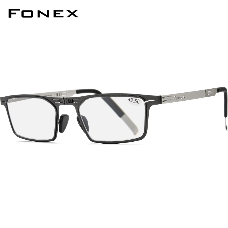 FONEX – lunettes photochromiques Anti-bleu pour hommes et femmes, pliables, sans vis, pour lecture, hypermétropie, LH015,