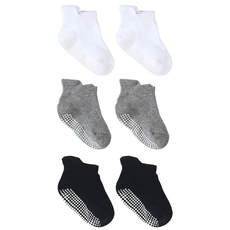 Peuter Katoenen Sokjes Baby Meisjes Jongens Lente-Herfst Vloer Sokken Antislip Zuigeling Kids Sokken Voor 0-5Y 6 Paren/partij: E / S