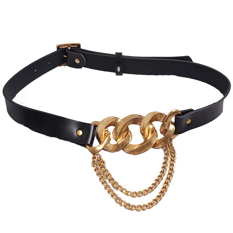 Casual Ketting Met Riem Vrouwen Mode Zwart Pu Leer Elegante Gordels Voor Vrouwelijke Mode Zomer Taille Riem Accessoires