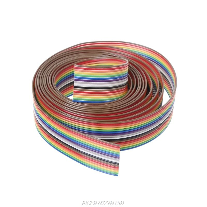 2m 16 Pin Flat IDC Ribbon Extension Cable Rainbow Wire With 1.27mm Line Pitch Connect Wires N23 20