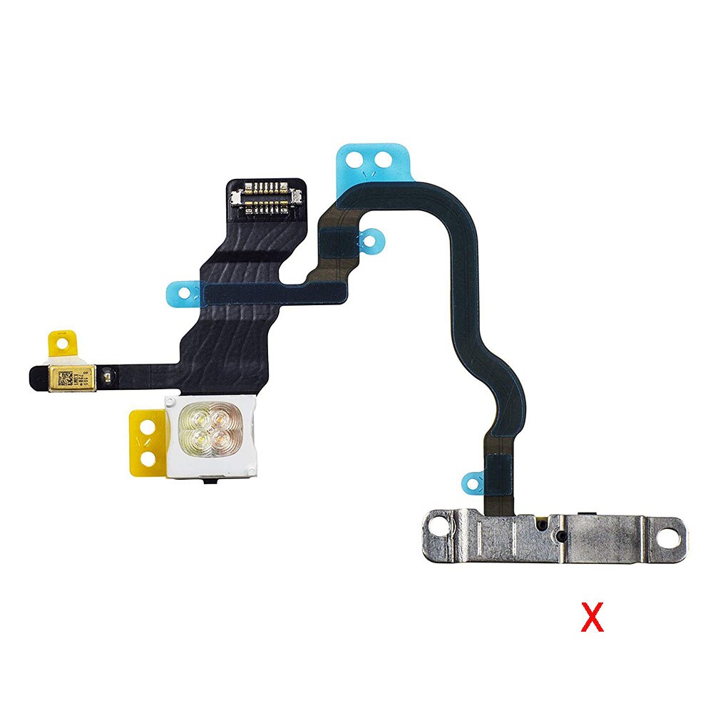 Pulsante di Accensione in poi/spento Interruttore Luce Del veloce Mic Cavo Della Flessione W/Staffe di Parti di Ricambio per Iphone X Xr xs Xs Max