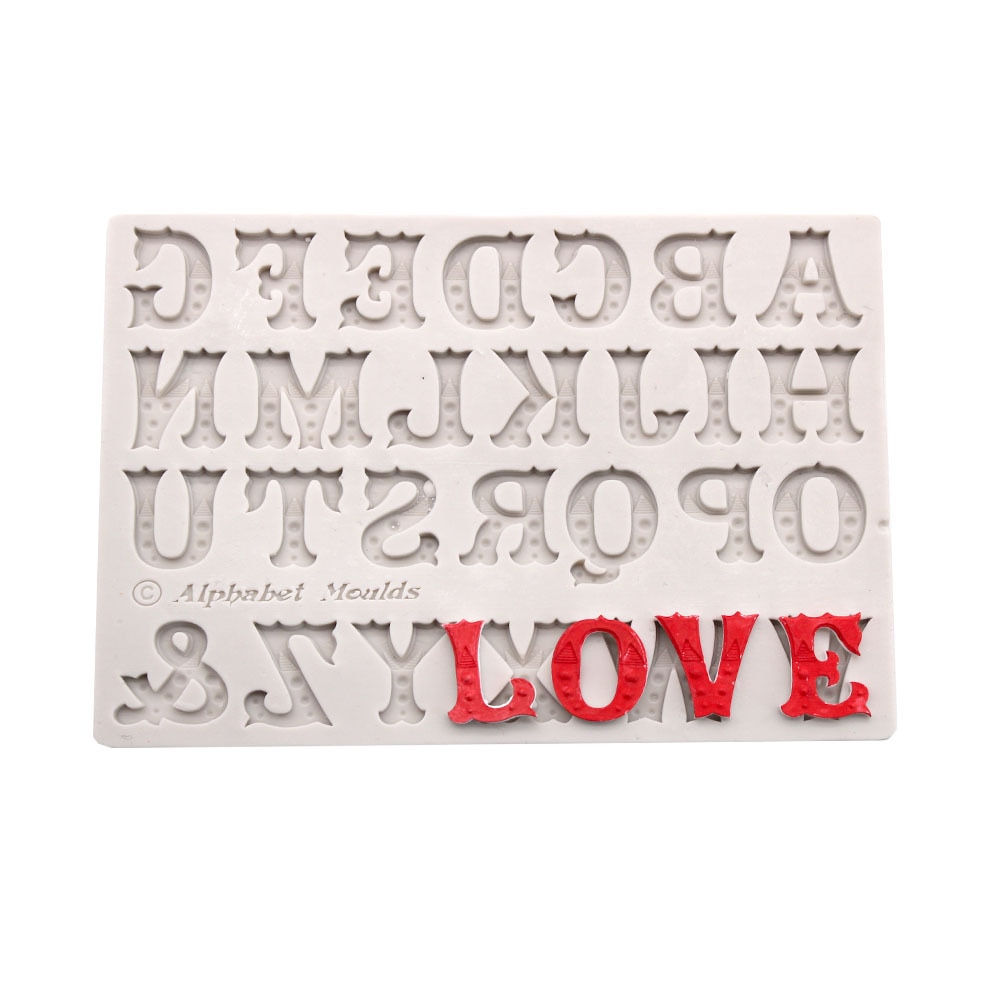 Woord Art stijlen Silicone mold alfabet cakevorm brief voor fondant cakevorm