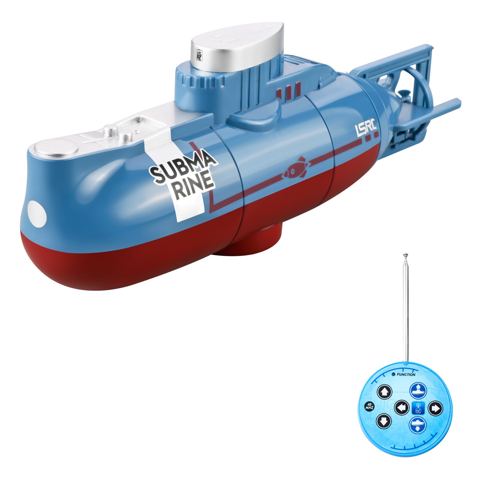 Rc Boot Mini Rc Submarine Afstandsbediening Boot 360 ° Roterende Simulatie Model Waterdichte Duiken Rc Speelgoed Voor Kinderen: Blauw