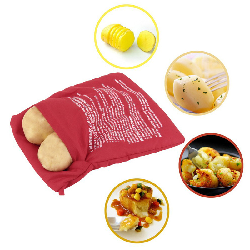 Washable Potato Cooker Bag Steam Pocket Microwave Baking Potatoes Bag Kitchen Gadgets Baking Tool