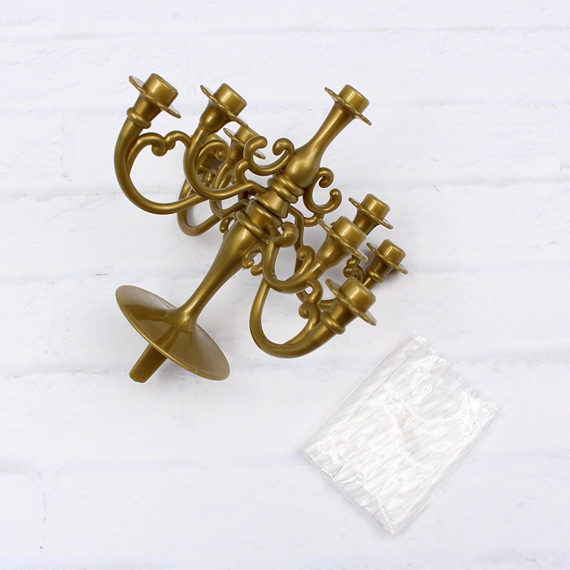 Candelabros de plástico HeyMamba para decoración superior de pastel con vela para niños y adultos, juego de candelero colorido para fiestas de cumpleaños: Bronze