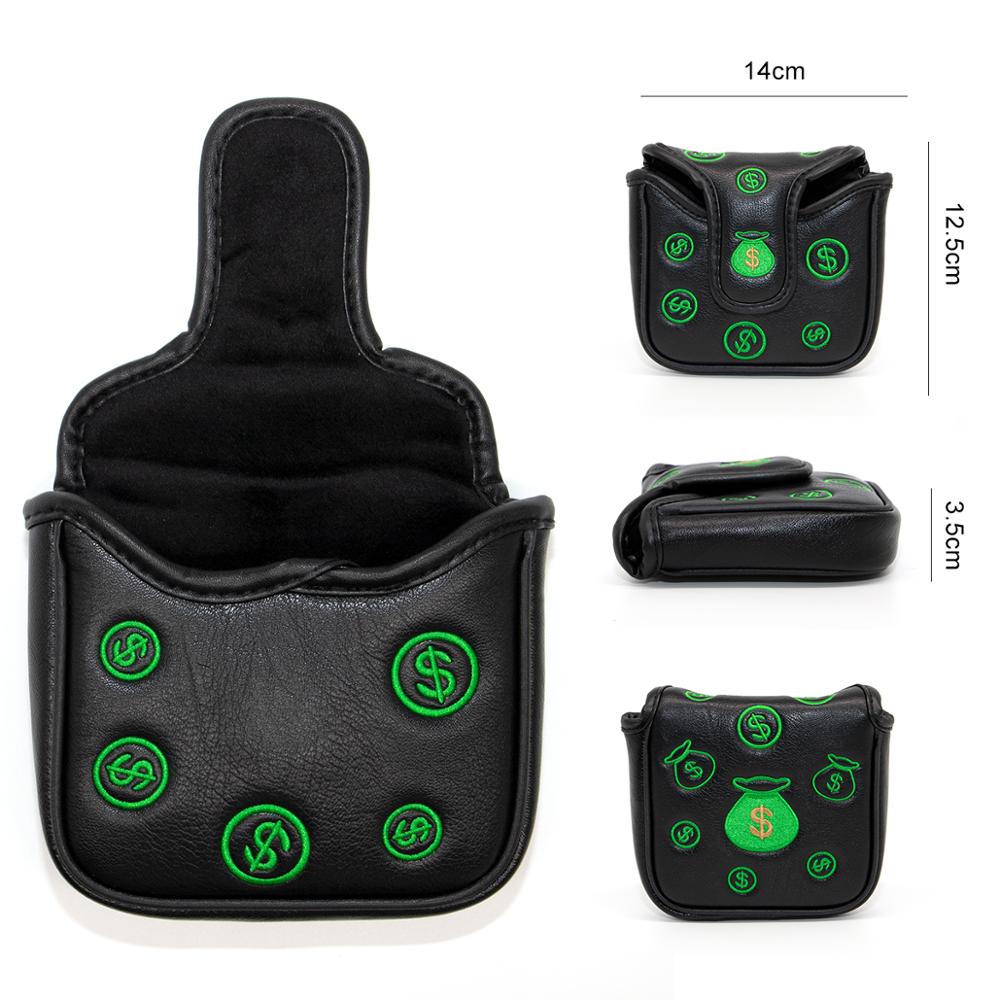 Golf Putter Cover,Golf Club Head Covers for Putter (Square) PU Leather Mallet Putter Headcover with Magnetic Dollar Series