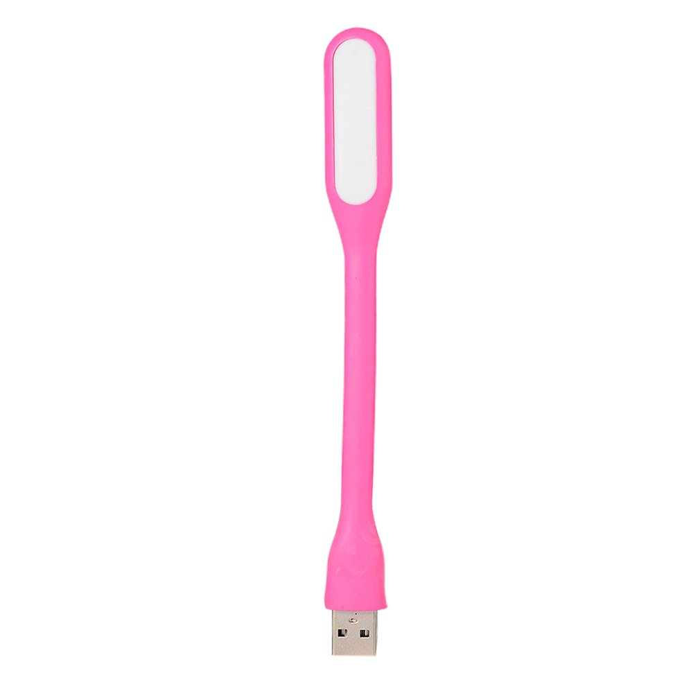 Draagbare Mini USB LED Flexbiable Nachtlampje Super Heldere Boek Licht Leeslamp Voor Power Bank PC Laptop Notebook: Roze