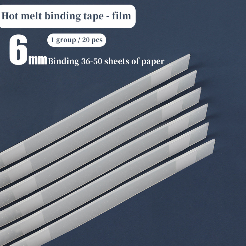 Melt Bindung Maschine Kleber Streifen 2-36mm Klebebindung Maschine Film Vertrag Bieten Umschlag Dichtung Büro Bindung liefert: 6mm-20 pieces