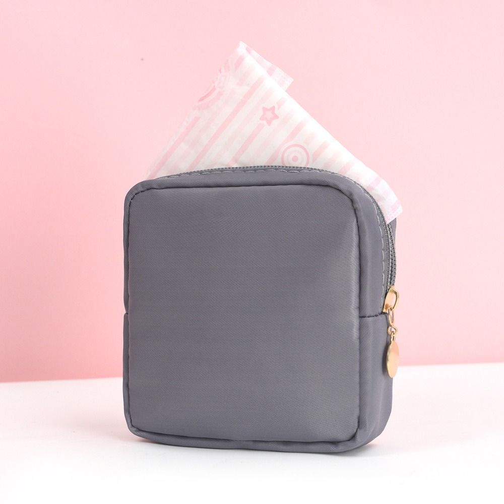 mehrfarbige Damen binden Taschen Heimat Organisation tragbare Pad Beutel Serviette Lagerung Veranstalter: Grau