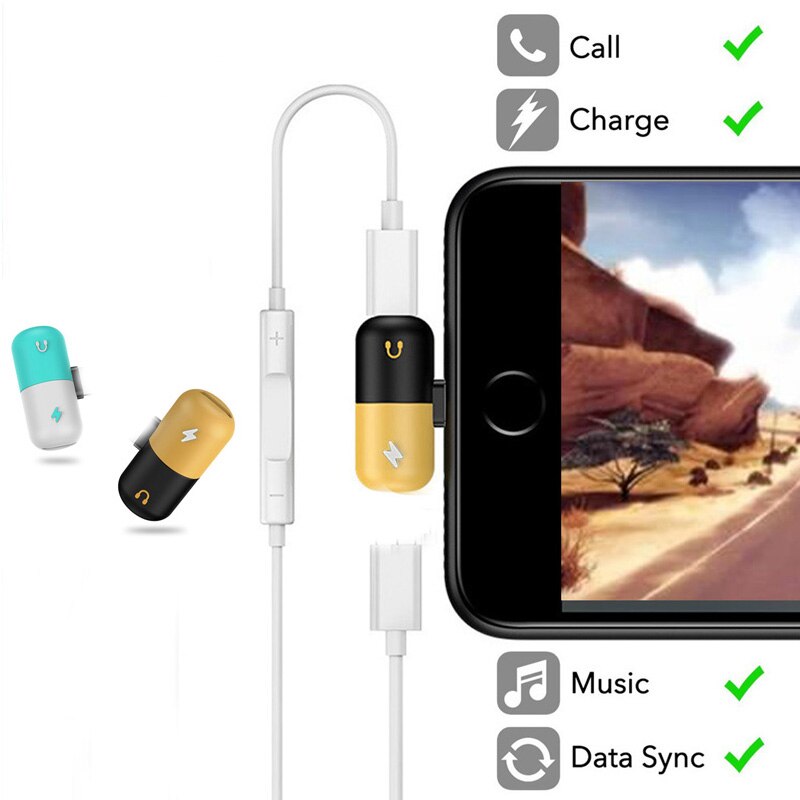 Für Beleuchtung Adapter Für iPhone 11Pr Ladekabel Für iPhone X 8 7 Plus IOS 13 Adapter Ladegerät Aufruf Splitter kopfhörer Aux