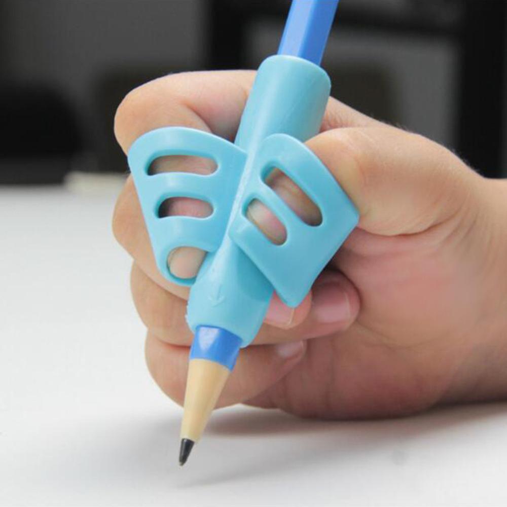 3 stk. tofinger penholder silikone baby læringsskrivningsværktøj korrektionsenhed blyantsæt papirvarer korrekt fingerposition