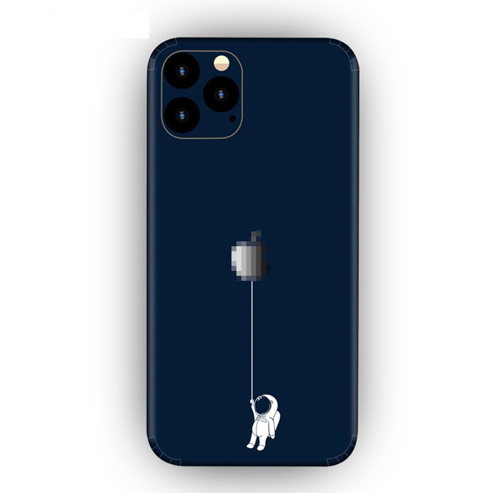 Śliczne kolorowe tylne naklejki na iPhone 11 Cartoon Phone Protector skórki cienka tylna folia dekoracyjna: YELLOW
