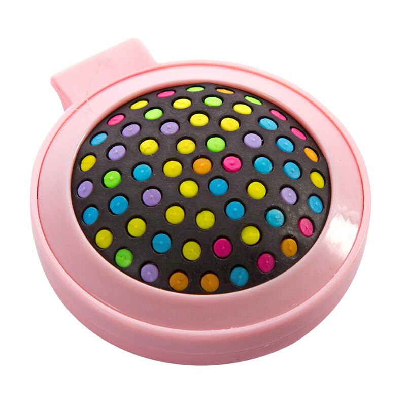 Peine plegable portátil de bolsillo redondo para niña, peine de masaje de viaje de tamaño pequeño, cepillo para el pelo con espejo, herramientas de estilismo, 7 colores, TSLM1: pink