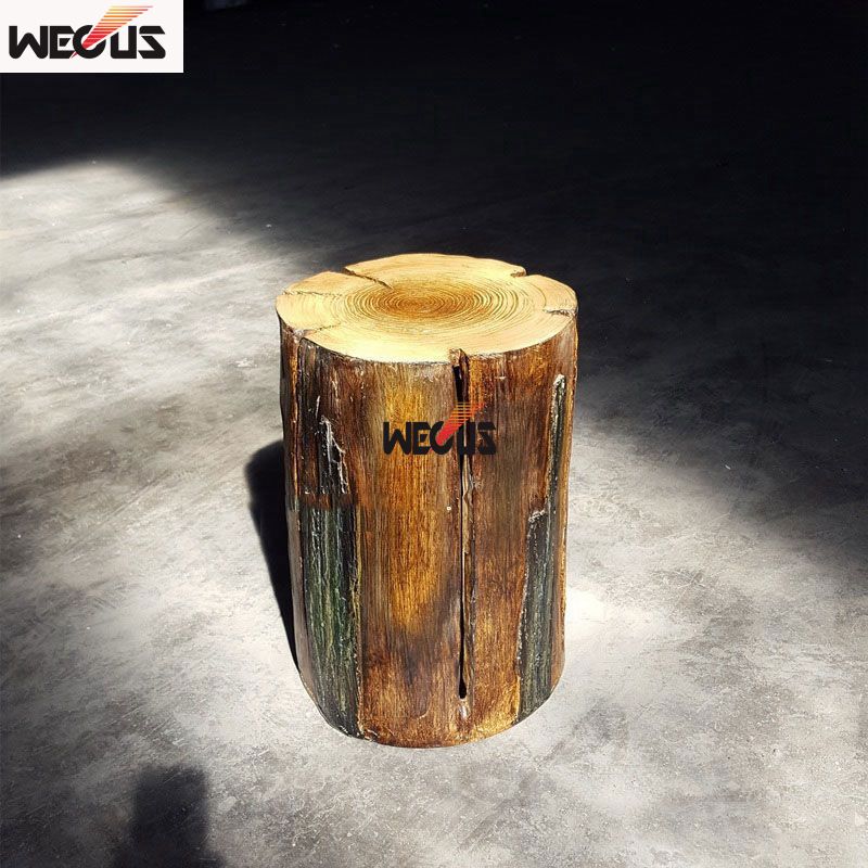 Produit breveté. Lumières de souche, lumières de tabouret en bois, lumière de pelouse en bois d'imitation