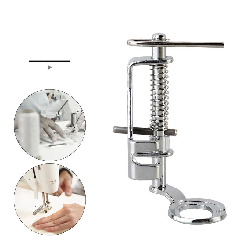 Pieds de pied pressoir en métal | Portable, Free Motion, pour Machines à coudre domestiques (argent)