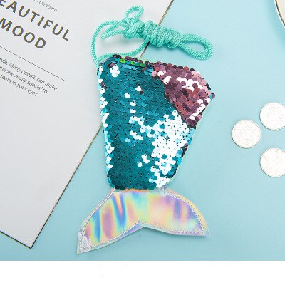 Porte-monnaie en forme de queue de sirène pour enfants, porte-monnaie souvenir, de mariage pour les invités, fournitures pour de fête de demoiselle d'honneur: Green