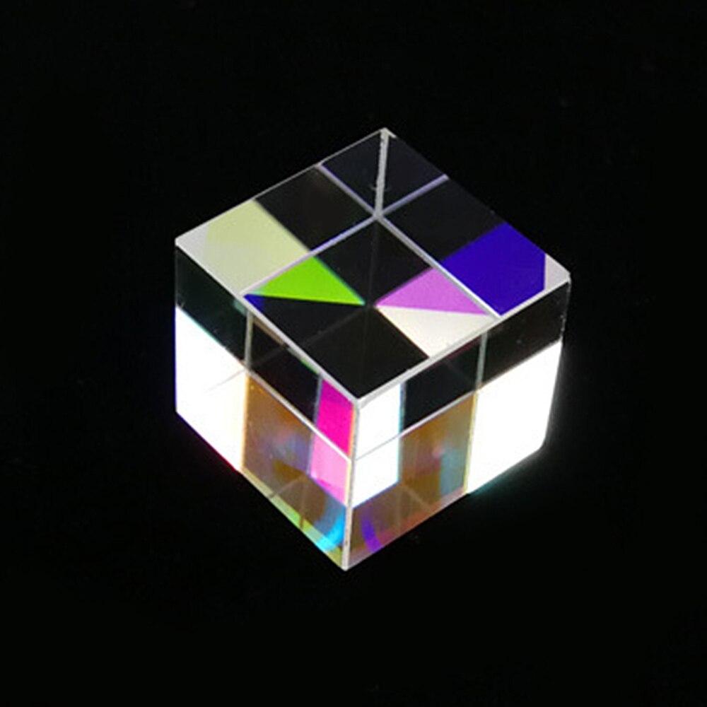 Six-Sided X-Cube Bright Light Cube Stained Glass Prism Beam Splitting Prism Optical Experiment Instrument Optical Lens
