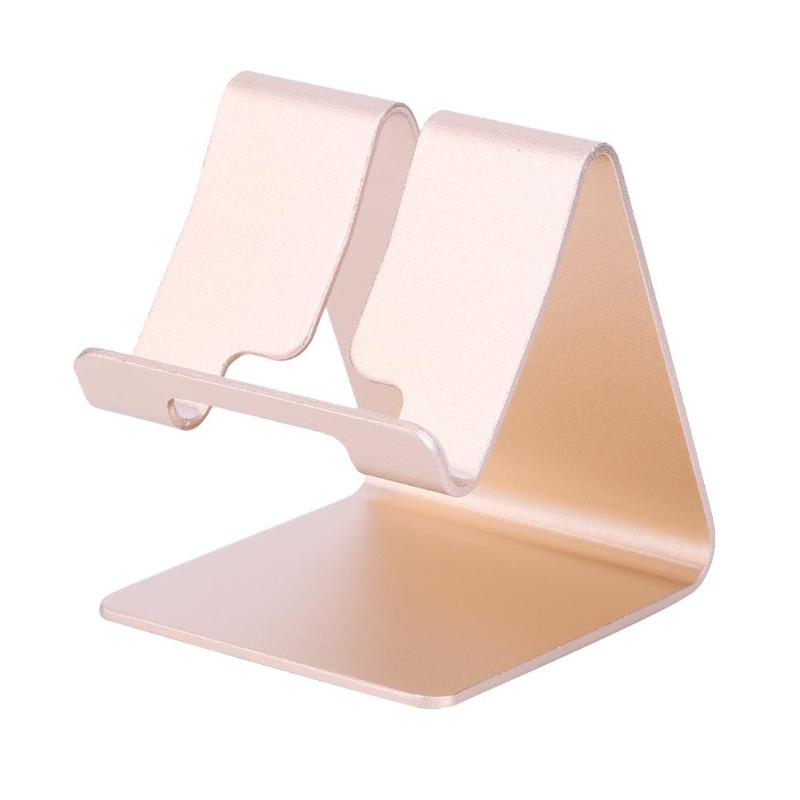 Soporte Universal de aleación de aluminio para teléfono inteligente, soporte de escritorio, soporte de carga para iPhone, soporte metálico para tabletas, soporte para ipad y Tablet: Gold A